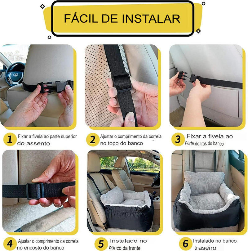 Assento de Carro para Cães.